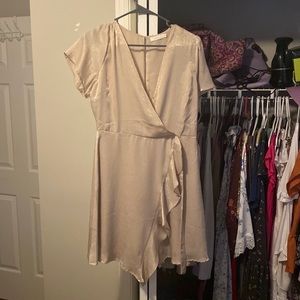 Tan metallic dress! Size Large